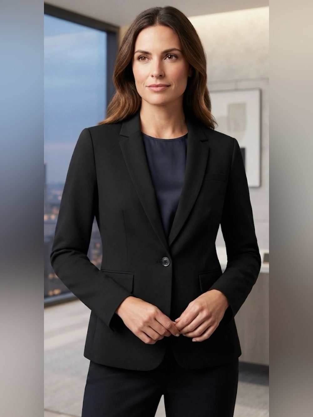 Ann Taylor LOFT Black Classic One-Button Blazer Jacket Size 0 - Picture 1 of 17